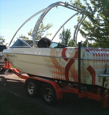 Wake Boarding Boat Modern Design Graphic Wrap